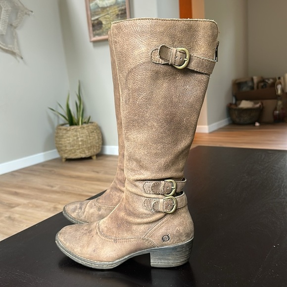 Born Brand tall leather Distressed Boots - Picture 1 of 16